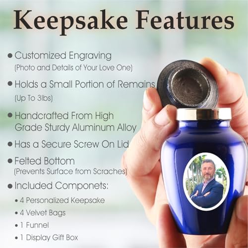 Personalized Photo Cremation Urn - Decorative Urns for Adult Ashes