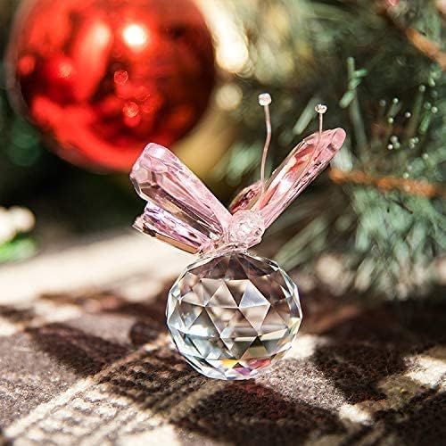 HD Pink Blue Crystal Flying Butterfly Figurine Collection