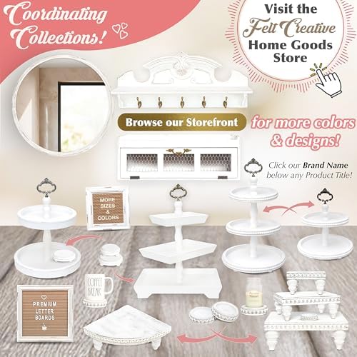 Corner Pedestal Stand with Beaded White Wood Design