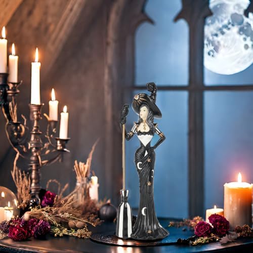 Newman House Studio Halloween Witch Figurine - Magic Broom Collectible Statue 25x175x75 in