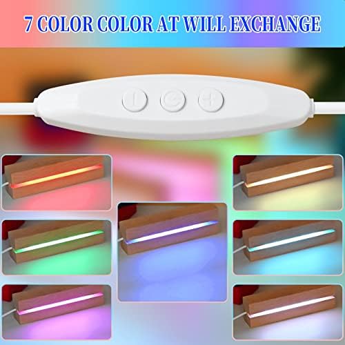 4 Pcs 59 Wood Rectangle LED Display Pedestal