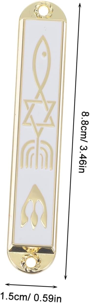 2pcs Hand Painted Pewter Mezuzah Door Wall Decor