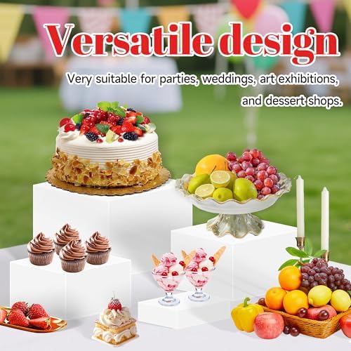 8 Acrylic Cube Display Risers with Hollow Bottoms for Buffet Tables
