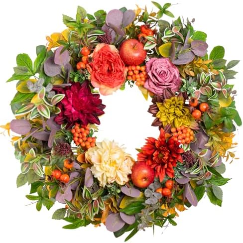 Soomeir 24 Inch Fall Front Door Wreath