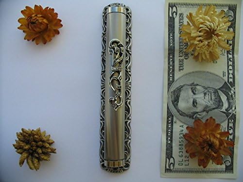 Ornamental Pewter Mezuzah Case 5 Inch from Israel