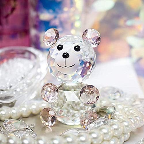 HD Crystal Butterfly Figurine with Base and Little Bear Ornament Collection