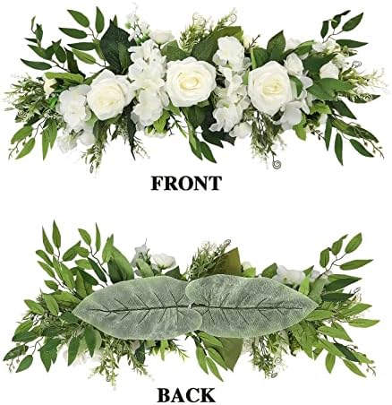 256 Inch Artificial Rose Flower Swag with Green Leaves