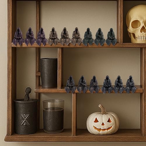 Gothic Reading Figurines Set of 3 for Bookshelf Decor