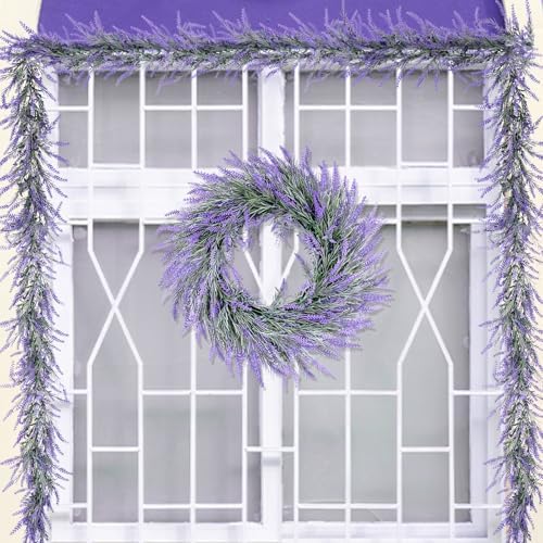 Summer Lavender Door Wreath 20 Inch Front Decor