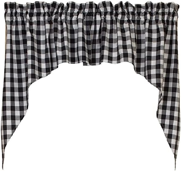 Country House Collection 31478 Black Check Swag 72 Inch