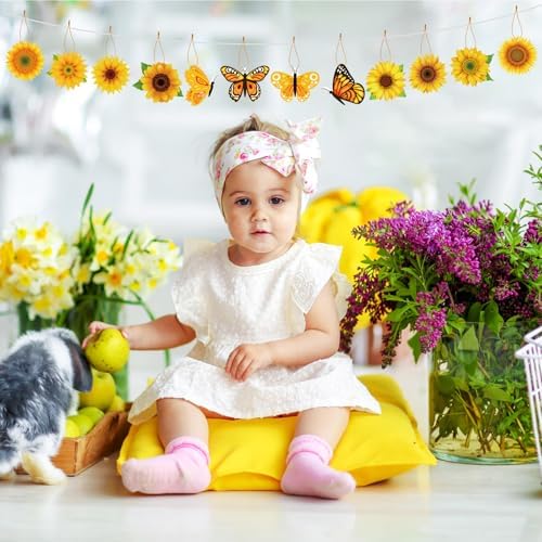 36 Pcs Spring Tree Hanging Decorations Sunflower Butterfly Set