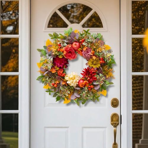 Soomeir 24 Inch Fall Front Door Wreath