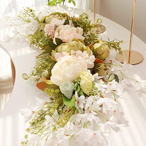 Artificial Peony Arch Swag 295 Inch Silk Floral Decor