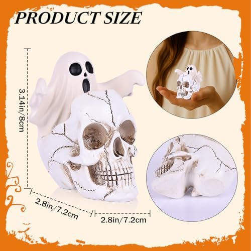LCCCK Mini Skull and Ghost Halloween Decor Figurine