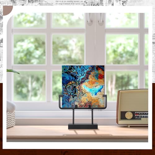 4 Pcs Square Metal Display Stands for Art Panels and Plaques