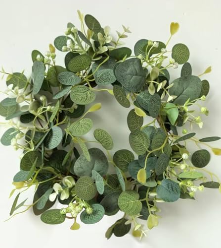 LSKYTOP 12 Inch Artificial Eucalyptus Wreath with Berries