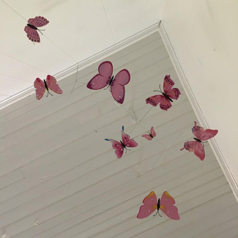 Handmade Pink Butterfly Mobile 22W x 28H