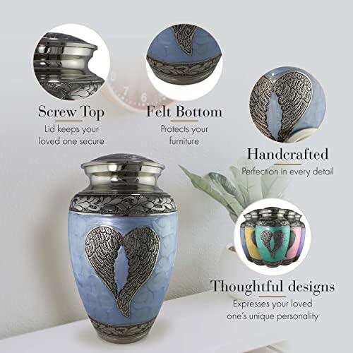 Extra Large Blue Angel Cremation Urn for Adult Male