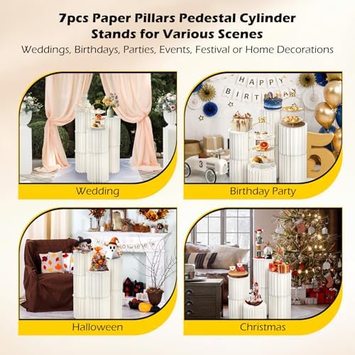 7PCS Foldable Cylinder Stands for Party Display
