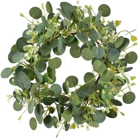 LSKYTOP 12 Inch Artificial Eucalyptus Wreath with Berries