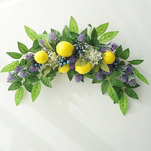 Emivery Artificial Lemon Flower Swag with Blueberry