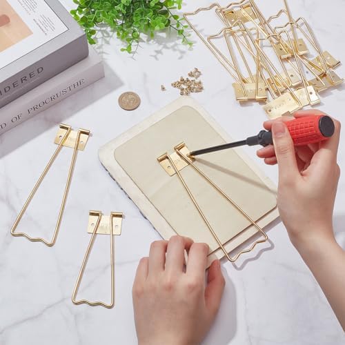 Fingerinspire 12pcs Photo Frame Easel Back Stand with 24pcs Screws