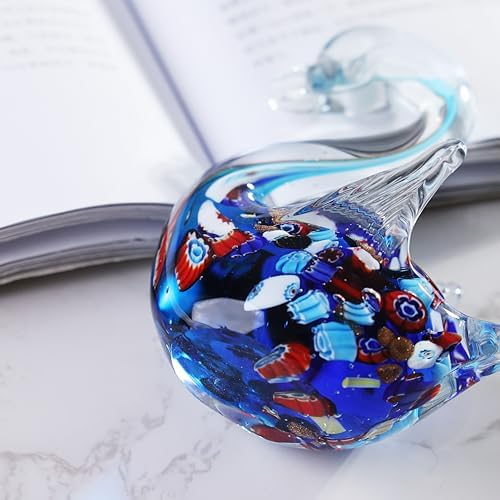 Yao Yuan Handmade Multicolor Glass Swan Figurine - Blue
