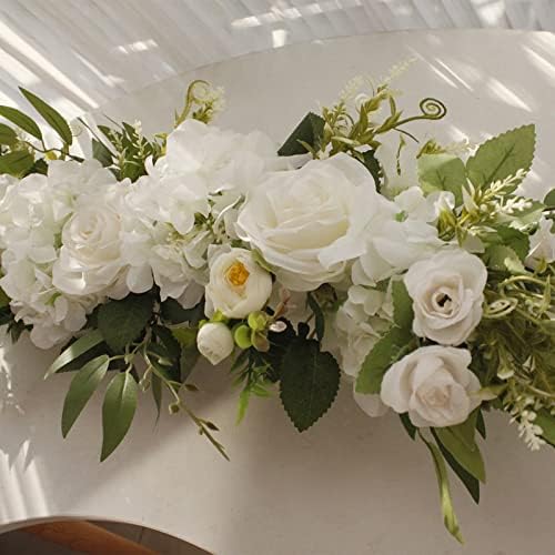 256 Inch Artificial Rose Flower Swag with Green Leaves
