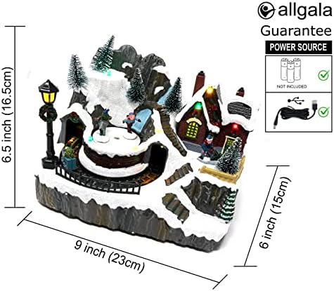allgala Christmas House Figurine with USB and Battery Power