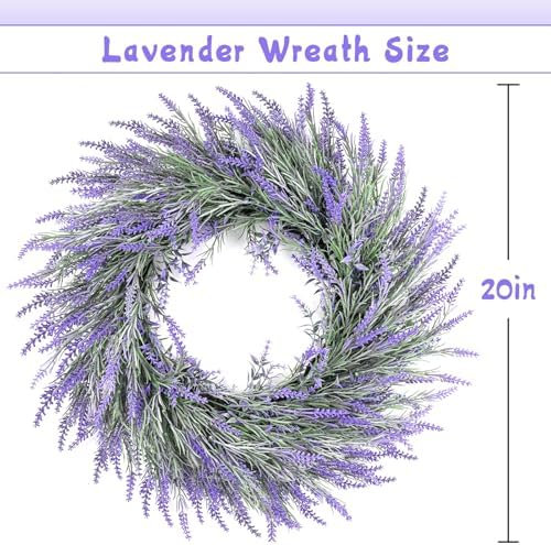Summer Lavender Door Wreath 20 Inch Front Decor