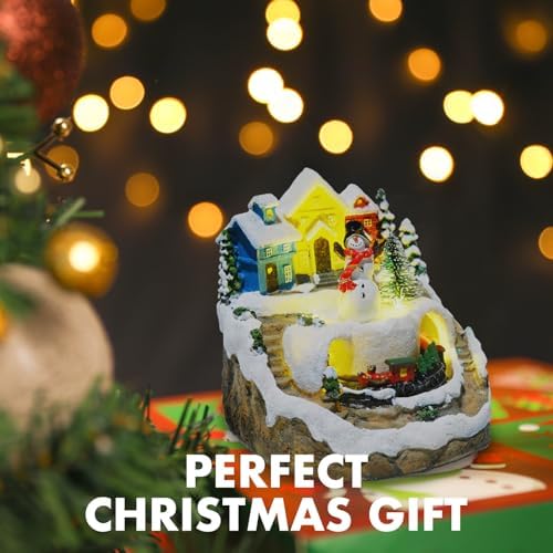 9 Animated Resin Christmas Village with LED Music