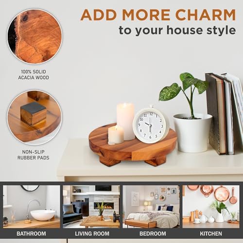 Demigo Round Acacia Wood Riser 95 Inches Display Stand