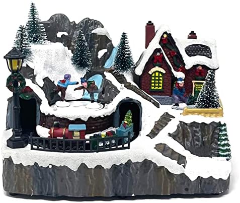 allgala Christmas House Figurine with USB and Battery Power