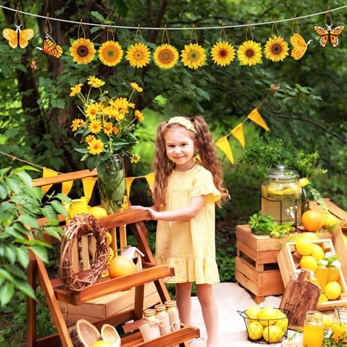 36 Pcs Spring Tree Hanging Decorations Sunflower Butterfly Set