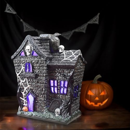 Halloween Village Houses Haunted House Figurine Decor