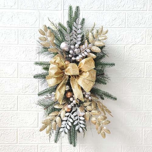 Artificial Christmas Teardrop Swags Pre Lit Staircase Decoration