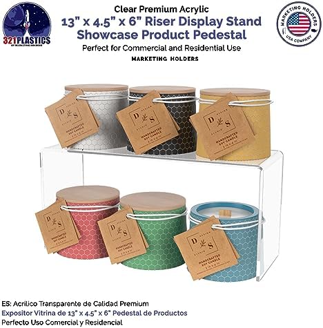 Clear Acrylic Riser 13 Inch Wide by 45 Inch Deep
