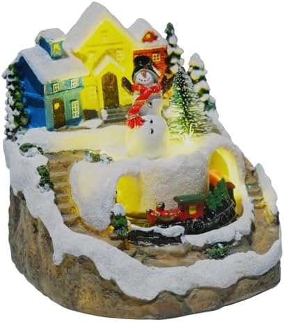 9 Animated Resin Christmas Village with LED Music