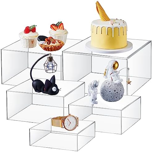 Sintuff 5 Pcs Acrylic Buffet Risers Display Stands