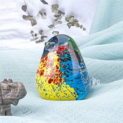 QFkris Glass Bird Figurine Handmade Blown Crystal Ornament Christmas Birthday Gift