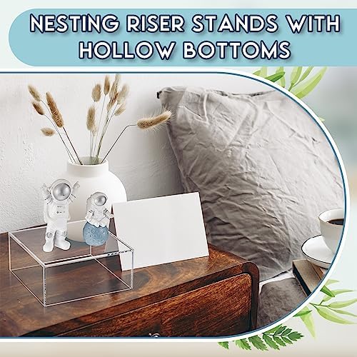 Sintuff 5 Pcs Acrylic Buffet Risers Display Stands