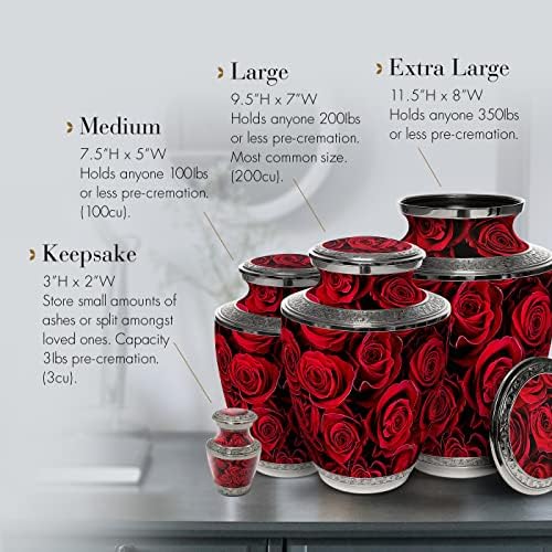 Crimson Rose Cremation Urn for Women