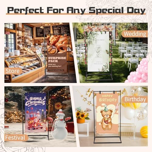 Adjustable Wedding Sign Stand with 4 Leather Straps