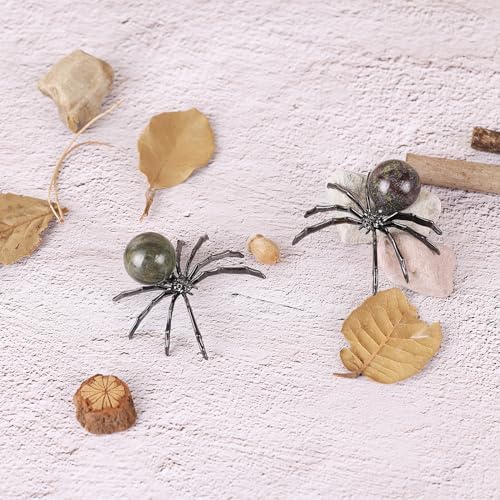Two-Piece Mini Spider Decor with Crystal Ball