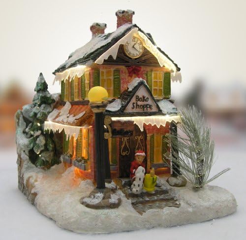 BANBERRY DESIGNS Lighted Bakery Village - Color Changing LED