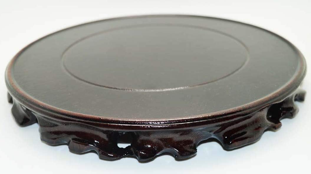 Rosewood Oriental Style Display Stand - 10 Dia x 1 H Black