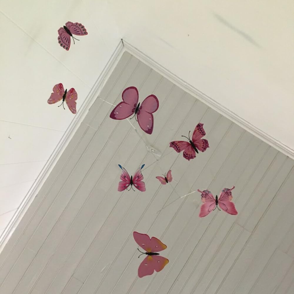 Handmade Pink Butterfly Mobile 22W x 28H