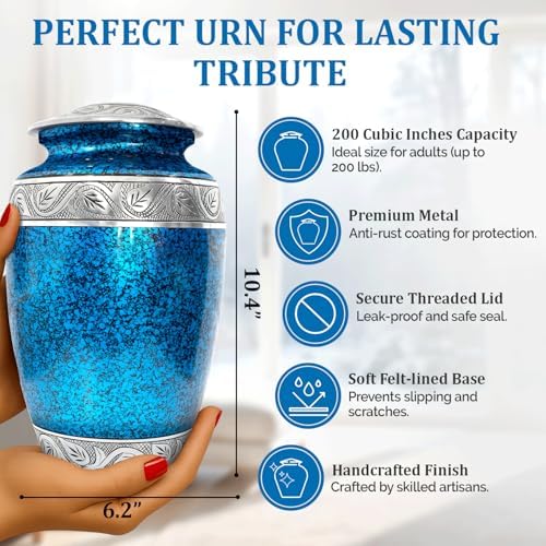 Elegant Cremation Urn Set - 1 Large Urn 4 Small Keepsake Urns