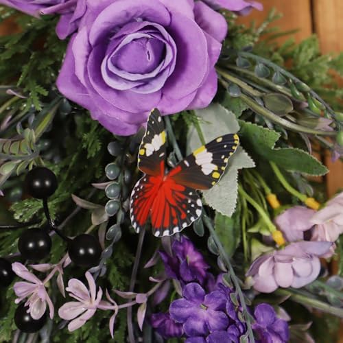 Floral Teardrop Swag Wreath for Front Door