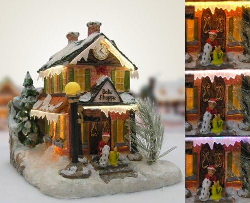 BANBERRY DESIGNS Lighted Bakery Village - Color Changing LED